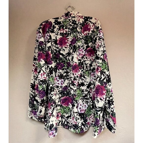 J. Jill Womens Multicolor Floral Oat Leaf Long Sleeve Top Tunic Blouse Large New - Picture 1 of 9